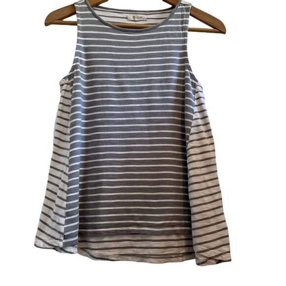 Madewell Forward-Seam Tank Top in Gray and Cream Stripe size XS - Picture 1 of 5